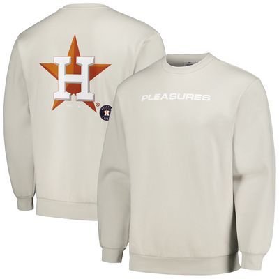 Men's PLEASURES Gray Houston Astros Ballpark Pullover Sweatshirt