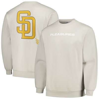 Men's PLEASURES Gray San Diego Padres Ballpark Pullover Sweatshirt