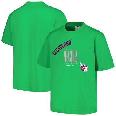 Men's PLEASURES Green Cleveland Guardians Repurpose T-Shirt