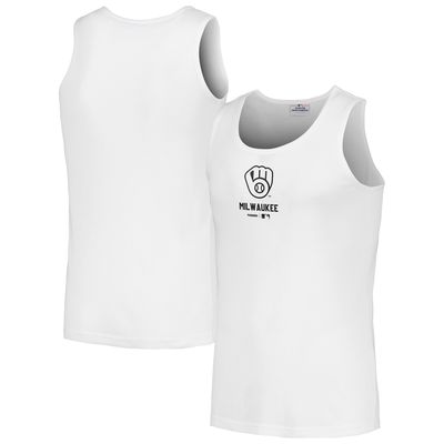 Men's PLEASURES White Milwaukee Brewers Two-Pack Tank Top