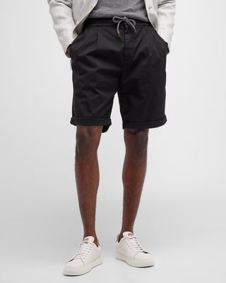 Men's Pleated Drawstring Shorts