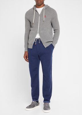 Men's Pleated-Front Cashmere Sweatpants
