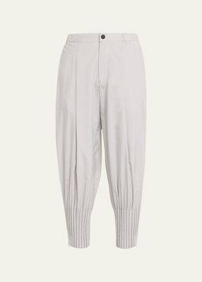 Men's Pleated Snap-Front Track Pants