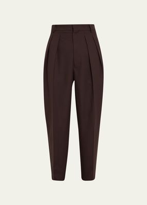 Men's Pleated Tapered Trousers