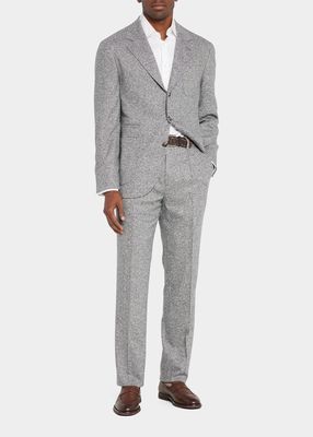 Men's Pleated Wool Donegal Suit
