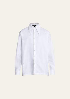 Men's Point-Collar Solid Dress Shirt