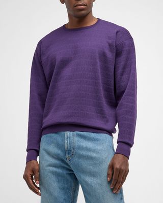 Men's Pointelle Wool Sweater