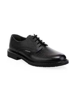 Men's Polished Pebbled Leather Oxfords - Black - Size 7 - Black - Size 7