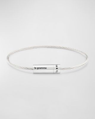 Men's Polished Sterling Silver Cable Bracelet