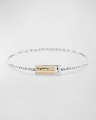 Men's Polished Two-Tone Cable Bracelet