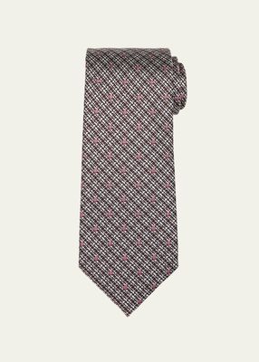 Men's Polka Dot Silk Tweed Tie