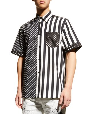 Men's Polka Stripe Sport Shirt