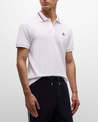 Men's Polo Shirt with Striped Collar
