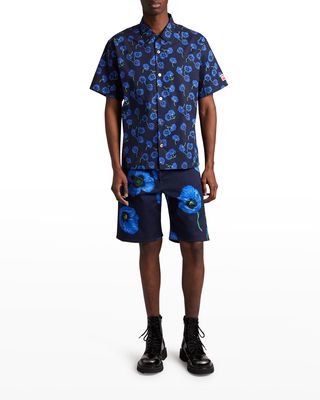 Men's Poppy Print Sport Shirt