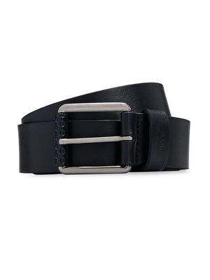 Men's Porsche x Boss Italian Leather Belt with Branded Keeper - Blue - Size 38