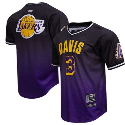Men's Post Anthony Davis Black/Purple Los Angeles Lakers Ombre Name & Number T-Shirt