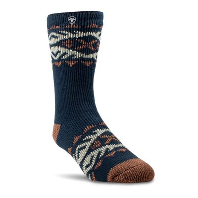 Men's Premium Alpine Socks Pair Multi Color in Navy, Size: Large Regular by Ariat