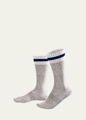 Men's Preppy Stripe Mid-Calf Socks