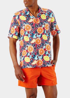 Men's Presse Citron Linen Camp Shirt