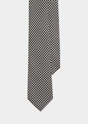 Men's Printed Houndstooth Tie