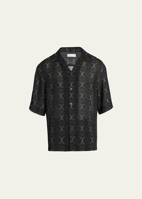 Men's Printed Viscose Georgette Camp Shirt