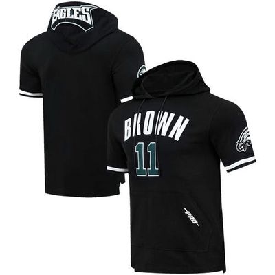 Men's Pro Standard A. J. Brown Black Philadelphia Eagles Player Name & Number Hoodie T-Shirt