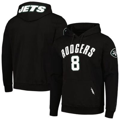 Men's Pro Standard Aaron Rodgers Black New York Jets Player Name & Number Pullover Hoodie