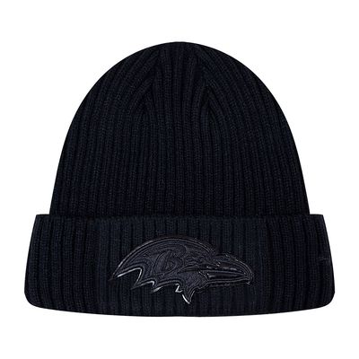 Men's Pro Standard Baltimore Ravens Triple Black Cuffed Knit Hat