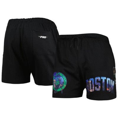 Men's Pro Standard Black Boston Celtics City Scape Mesh Shorts