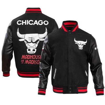 Men's Pro Standard Black Chicago Bulls 2023/24 City Edition Full-Zip Varsity Jacket