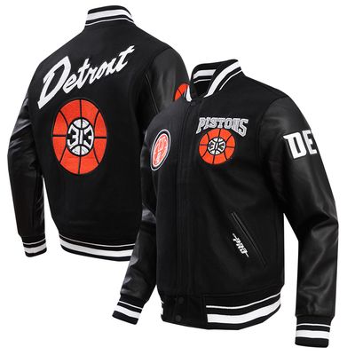 Men's Pro Standard Black Detroit Pistons 2023/24 City Edition Full-Zip Varsity Jacket