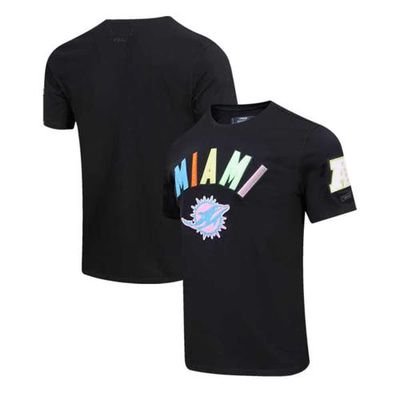 Men's Pro Standard Black Miami Dolphins Neon Graphic T-Shirt