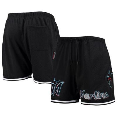 Men's Pro Standard Black Miami Marlins Logo Mesh Shorts