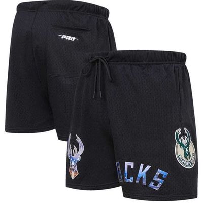 Men's Pro Standard Black Milwaukee Bucks City Scape Mesh Shorts