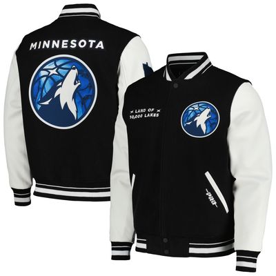 Men's Pro Standard Black Minnesota Timberwolves 2023/24 City Edition Varsity Jacket