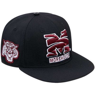 Men's Pro Standard Black Morehouse College Maroon Tigers Arch Over Logo Evergreen Snapback Hat