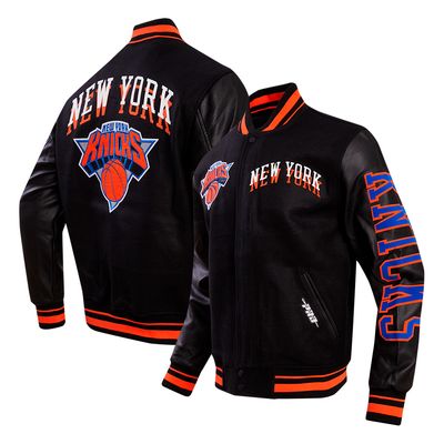 Men's Pro Standard Black New York Knicks 2023/24 City Edition Varsity Jacket