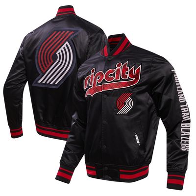 Men's Pro Standard Black Portland Trail Blazers 2023/24 City Edition Satin Full-Snap Jacket