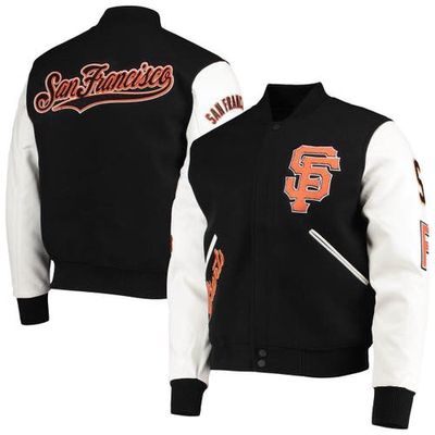 Men's Pro Standard Black/White San Francisco Giants Varsity Logo Full-Zip Jacket