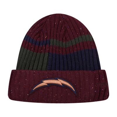 Men's Pro Standard Burgundy Los Angeles Chargers Speckled Cuffed Knit Hat