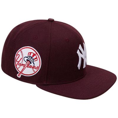 Men's Pro Standard Burgundy New York Yankees Wine Snapback Hat