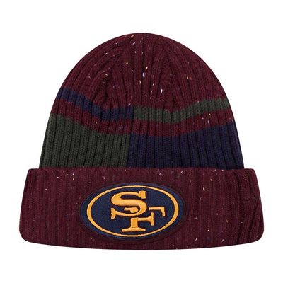 Men's Pro Standard Burgundy San Francisco 49ers Speckled Cuffed Knit Hat