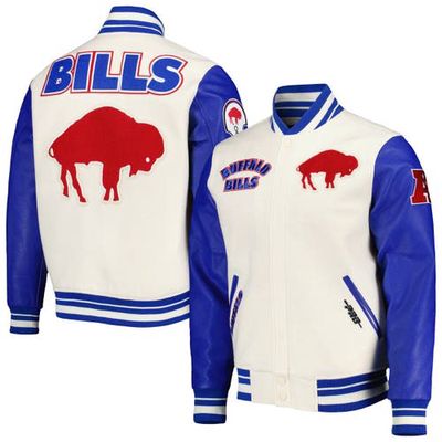 Men's Pro Standard Cream Buffalo Bills Retro Classic Varsity Full-Zip Jacket