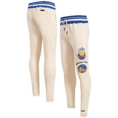 Men's Pro Standard Cream Golden State Warriors Retro Classic Fleece Sweatpants