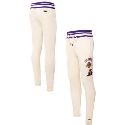 Men's Pro Standard Cream Los Angeles Lakers Retro Classic Fleece Sweatpants