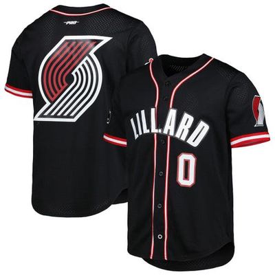 Men's Pro Standard Damian Lillard Black Portland Trail Blazers Capsule Player Baseball Button-Up Shirt