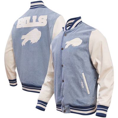 Men's Pro Standard Denim Buffalo Bills Varsity Blues Full-Snap Varsity Jacket