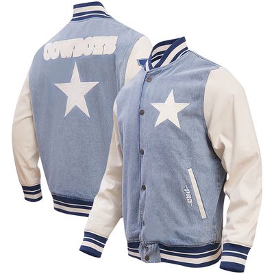 Men's Pro Standard Denim Dallas Cowboys Varsity Blues Full-Snap Varsity Jacket