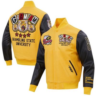 Men's Pro Standard Gold Grambling Tigers Homecoming Varsity Full-Snap Jacket