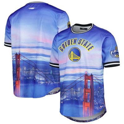 Men's Pro Standard Golden State Warriors Cityscape Stacked Logo T-Shirt in Blue